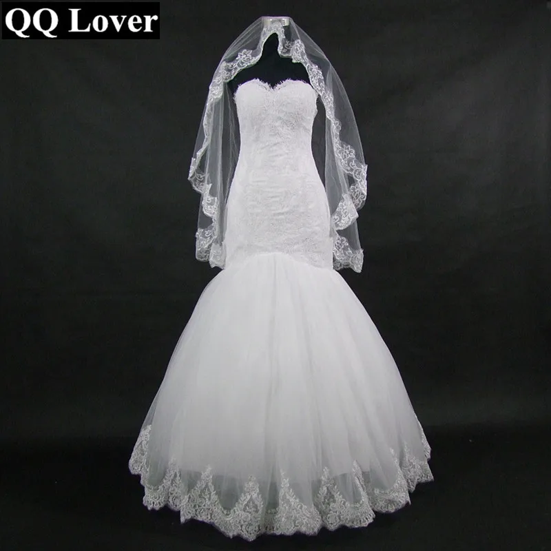 2019 New Arrival Asymmetry Mermaid Wedding Dress With Veil ...