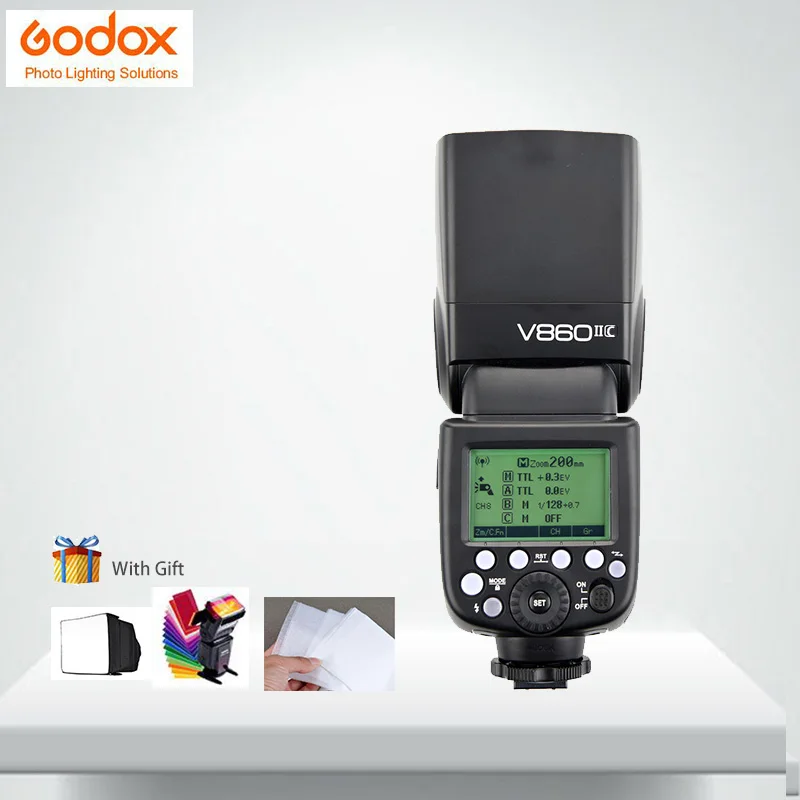 

Godox Ving V860II-C Camera Flash High Speed Sync TTL 1.5S Recycle Time 650 Power Pops for Canon EOS GN60 Lithium Battery