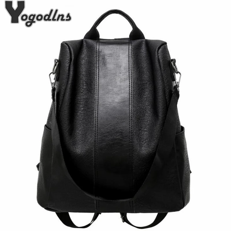 

Simple Preppy Style Nylon Backpack Women Daypack High Quality Shoulder Bags For Teen Girls Fashion Pu Leather Backpacks Rucksack