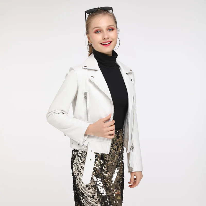 Maylofuer Genuine Leather Jacket Women Natural and Real Sheepskin Leather Coat