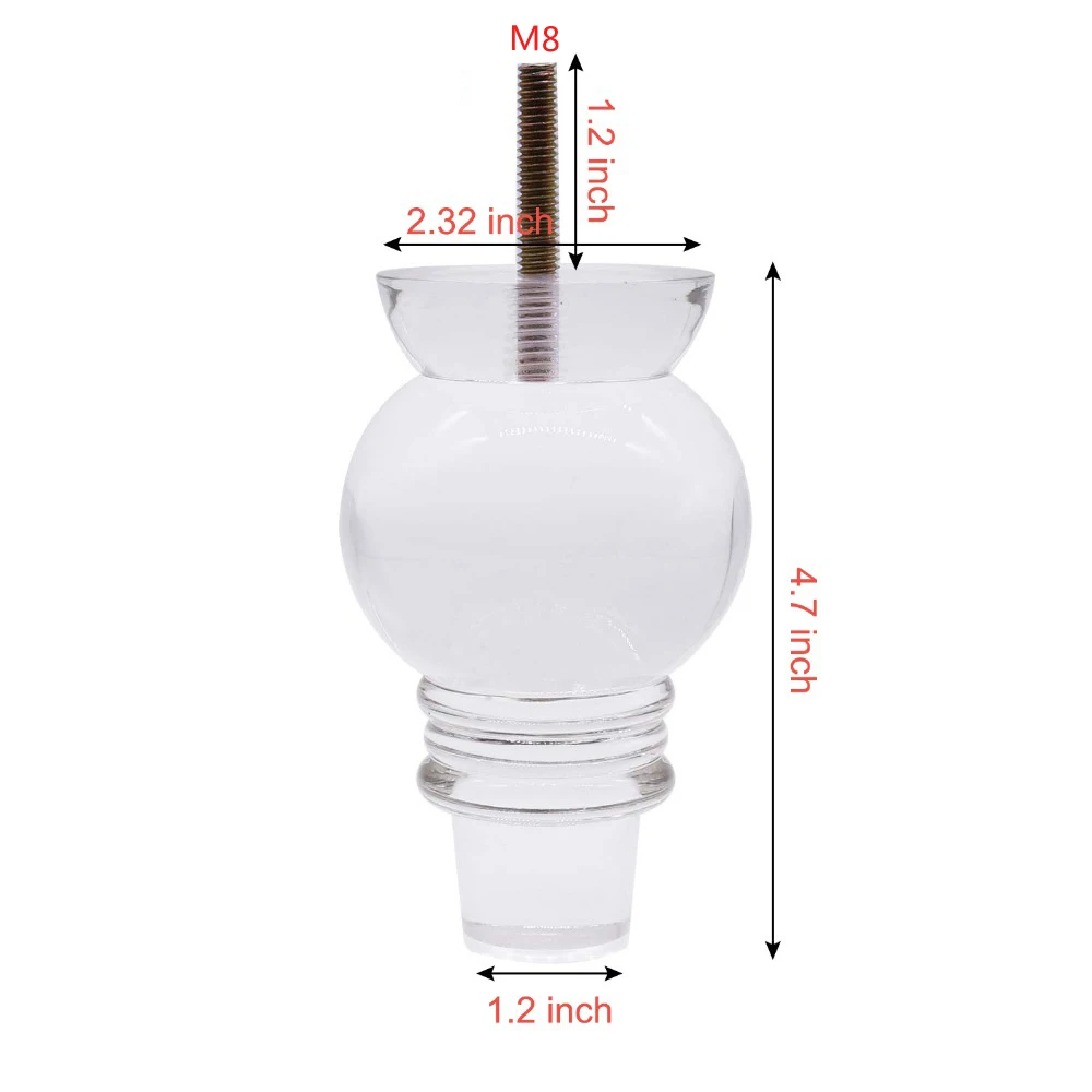 4 шт. 4,7 дюйма 5/16 дюйма акриловые ножки для мебели форма тыквы диван шкаф мебель ноги 120 мм Кофе Чай бар стул ноги