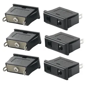 

10 Pcs AC 250V 10A EU US 2 Pin Power Socket Oulet w 2 Pin Terminals