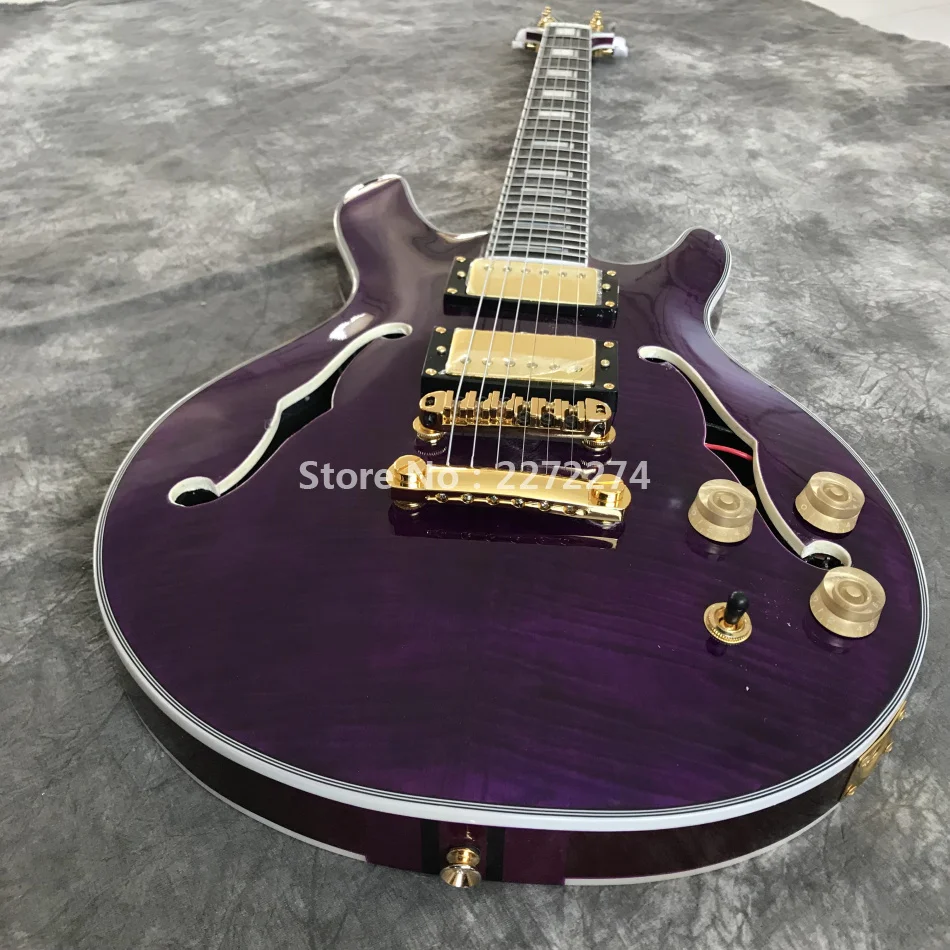 

New purple jazz guitar, real guitar photo, good sound free shipping