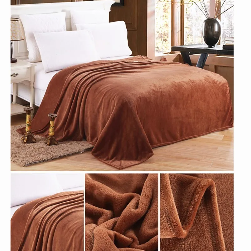 Новое супер мягкое однотонное Коралловое Флисовое одеяло для взрослых с активной печатью, окрашенное одеяло, антистатическое, не стекающееся одеяло s для кроватей