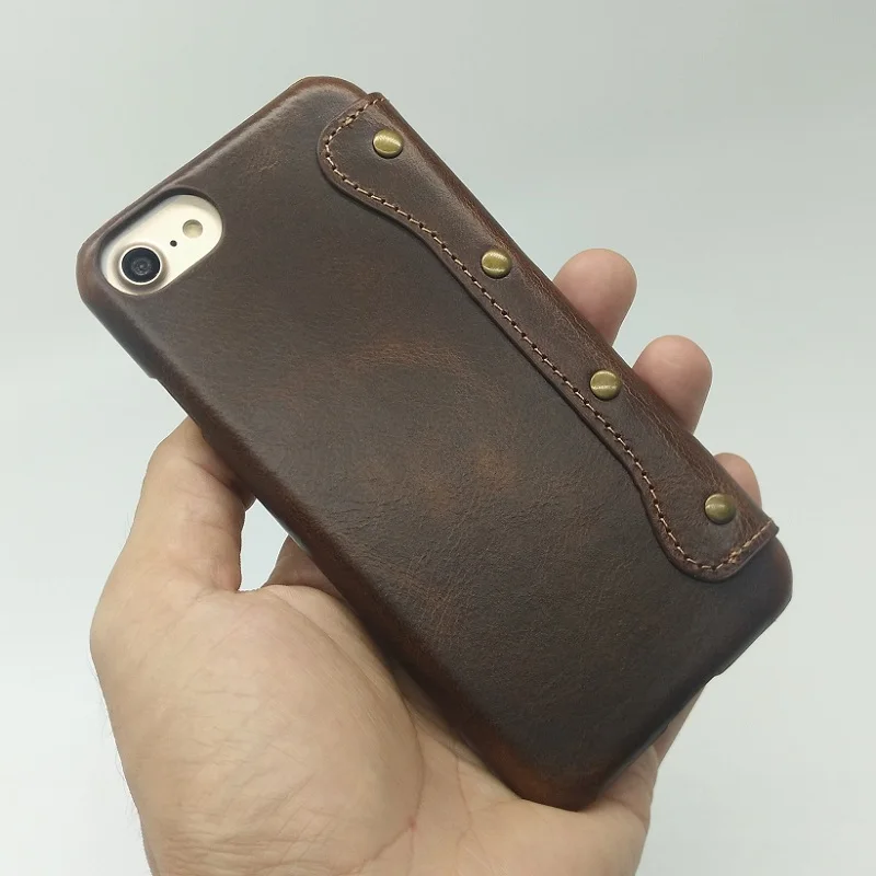Solque Real Genuine Leather Flip Cover Case For iPhone 8 Plus Cell Phone Vintage Luxury Men Solque Real Genuine Leather Flip Cover Case For iPhone 8 Plus Cell Phone Vintage Luxury Men