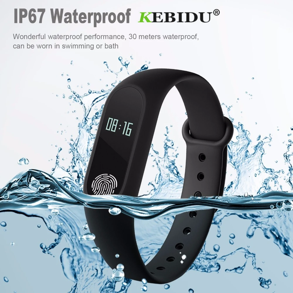 Водонепроницаемый смарт-браслет kebidu IP67 с сенсорным экраном Смарт-часы Браслет
