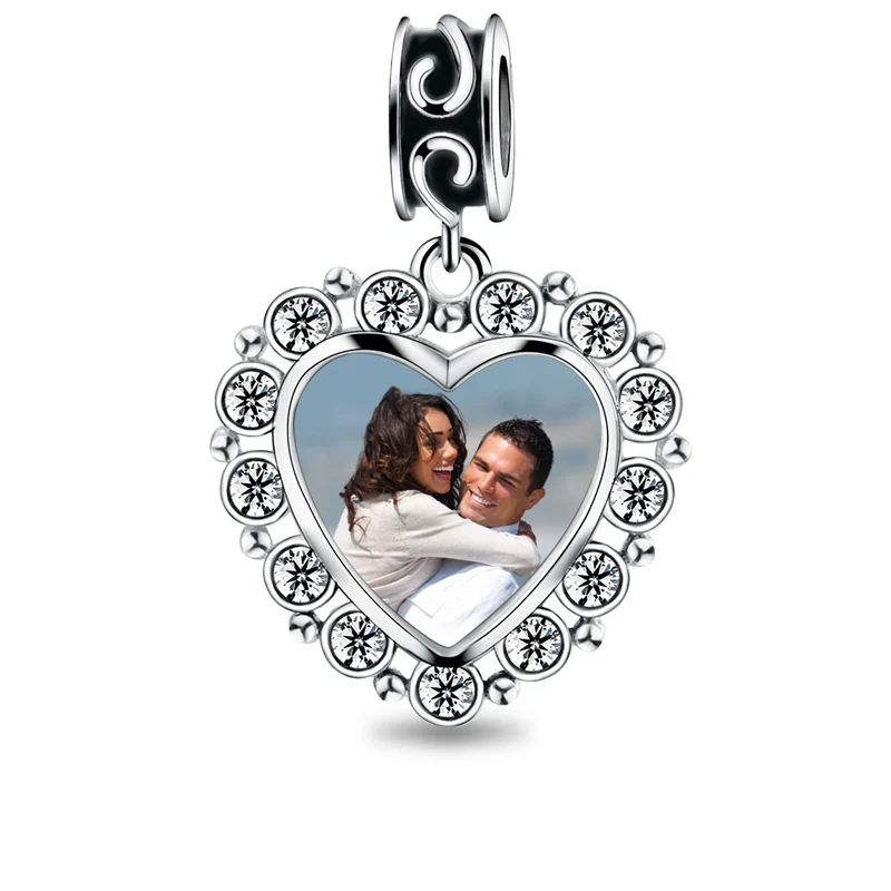 Buy Wholesale Photo Charm With Crystal Engraved