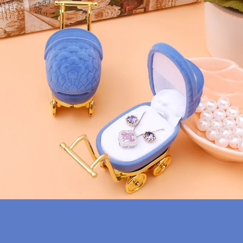 

Fashion 1 PCS Elegant Velvet Stroller Ring Box Jewelry Organiser Case Holder Display Storage Gift Box Display Appliances