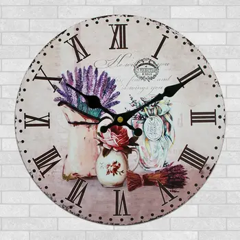 

Europe Retro Clock Creative living room American Lavender clock Simple decorative clock Bedroom fashion quartz clock