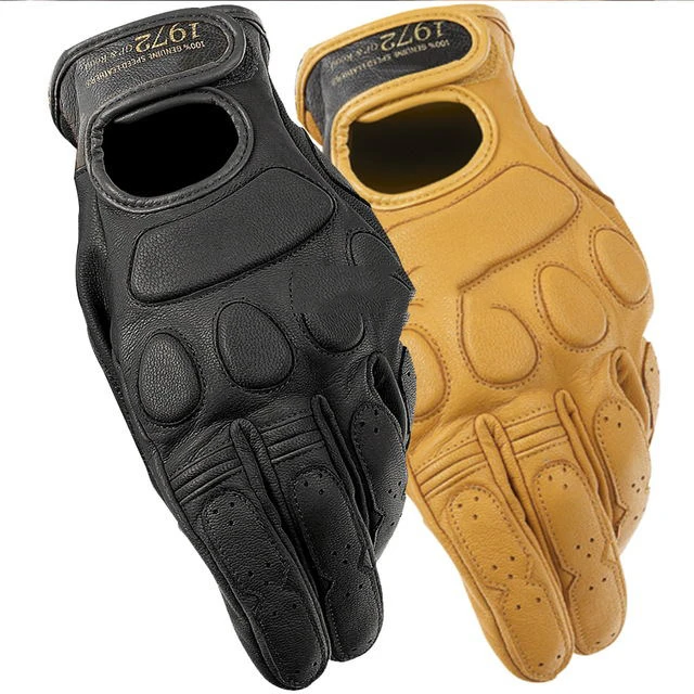 

100% Genuine Leather Vintage Motorcycle Gloves Racing Knight Luvas Dain blackjack 1972 Locomotive mountain bike Gloves
