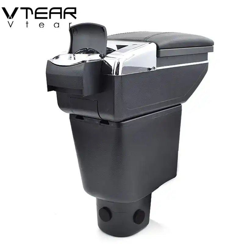 Vtear For Honda Brio Car Armrest Leather Arm Rest Rotatable Storage Box Car Styling Center Centre Console Accessories Interior