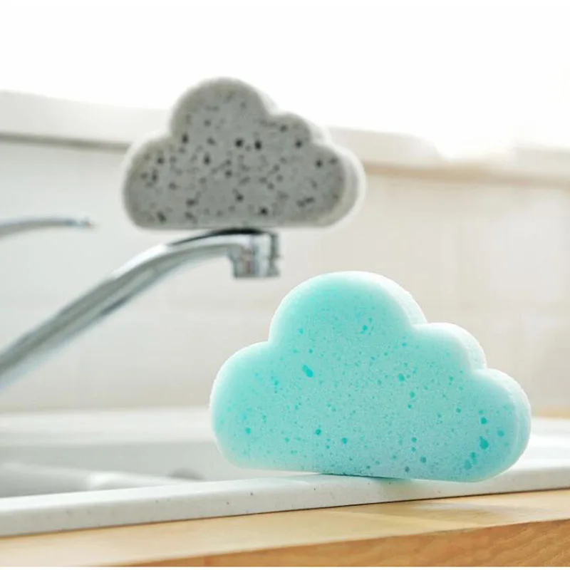 

New Cloud Shape Cleaning Sponge Brush Kitchen Supplies Strong Decontamination Dish Washing Brush Pot Magic Brush Cleaning Tools