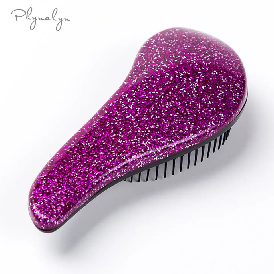 Phynalyn щетка для волос Detangler волшебный гребень для волос пластиковые салонные Инструменты для укладки блеск мини щетка для волос влажное и сухое использование - Цвет: Color 10