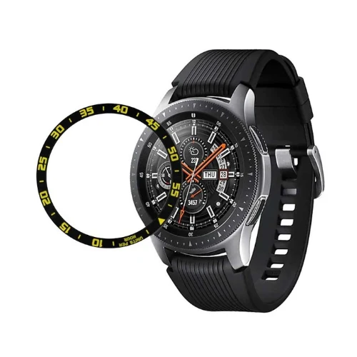 Аксессуары для часов samsung Galaxy watch 46 мм 42 мм gear S3 Frontier/классический ободок кольцо клеющаяся крышка Анти чехол - Цвет: time-black yellow