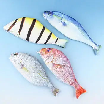 

Fashion Creative 3D Blue Salted Striped Salted Golden Arowana Fish Shape Case Bag Stationery School Supplies Cosmetic Pouch