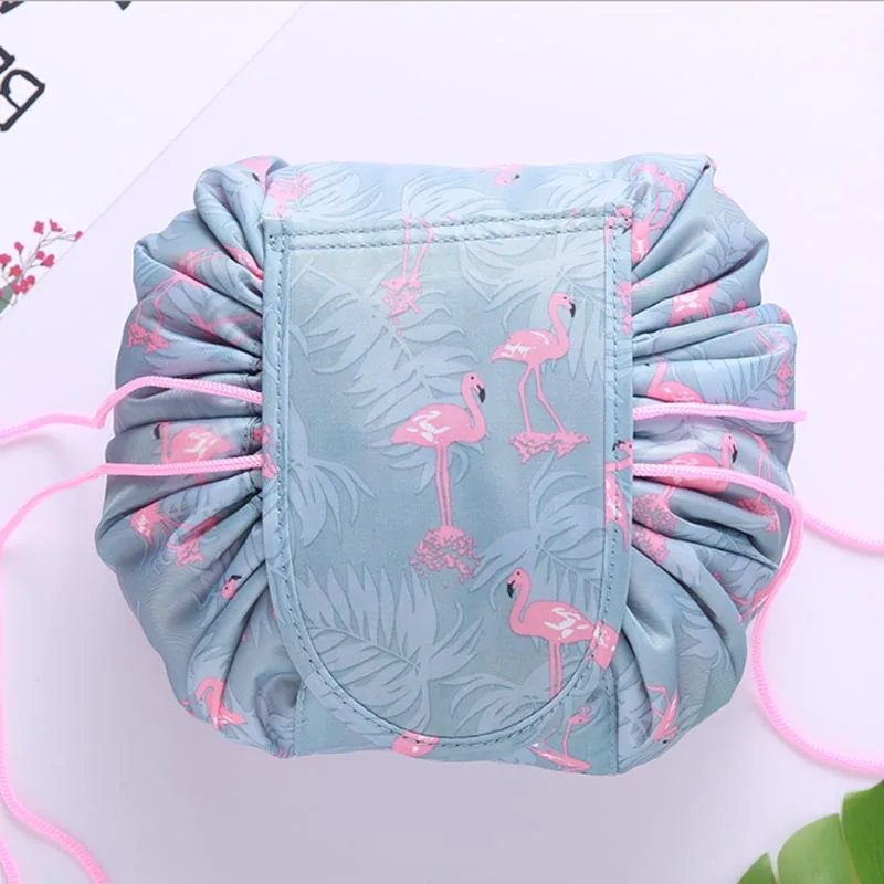 

Women Drawstring Cosmetic Bag Flamingo Printed Large Capacity Clutch Handbag Waterproof Travel Quick Pack Storage Makeup Bags