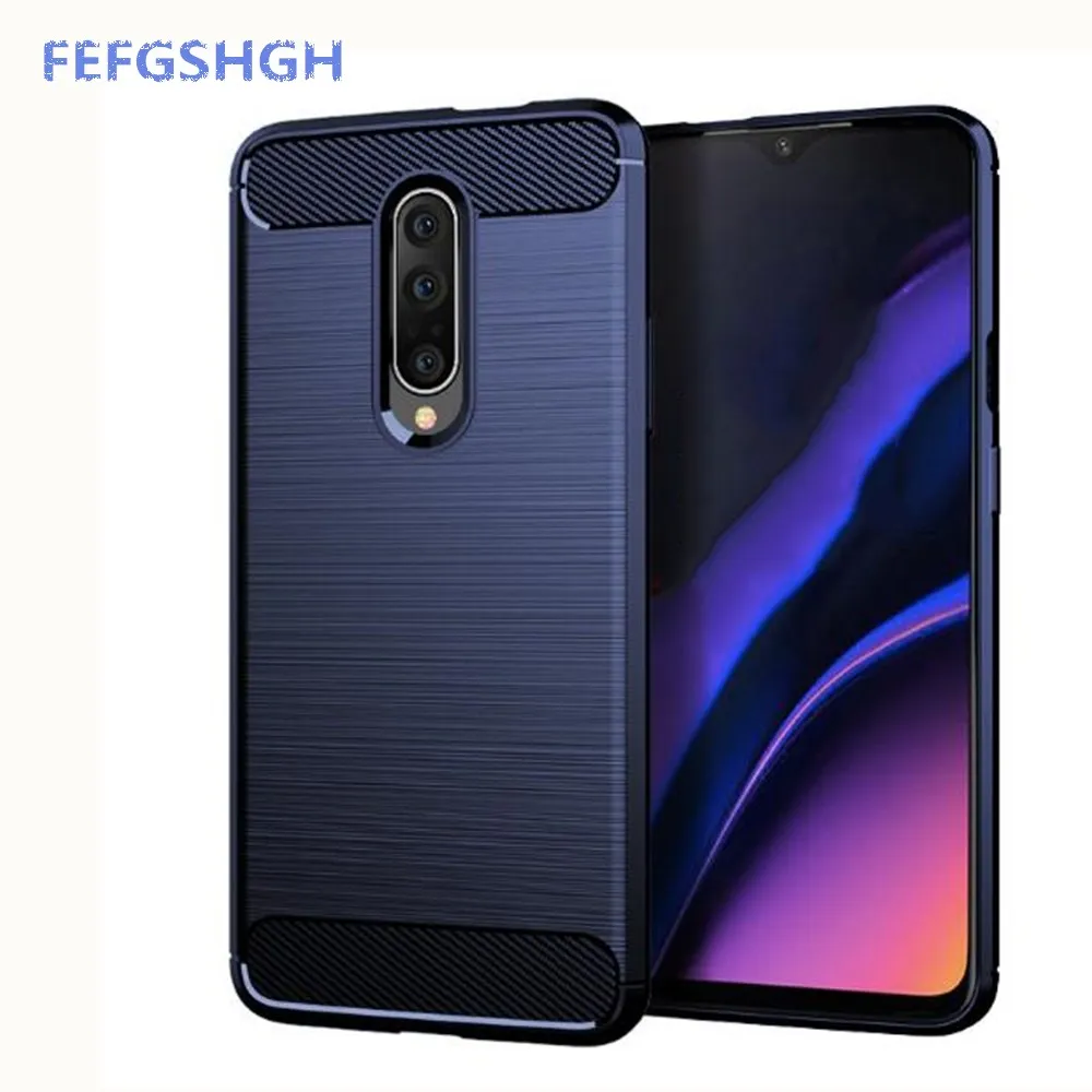Чехол из углеродного волокна для OnePlus 7 Pro резиновый силиконовый чехол телефона