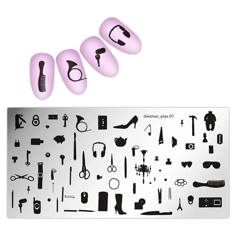 Животные/сексуальные губы/бытовые 1 шт пластины для штамповки ногтей# 【han Plas шаблон для дизайна ногтей инструмент для печати штамп для переноса изображения маникюр