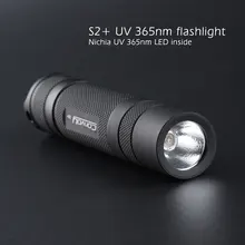 Konvoy S2 + siyah UV 365nm led el feneri, nichia LED yan, floresan ajan algılama, UVA 18650 ultraviyole el feneri