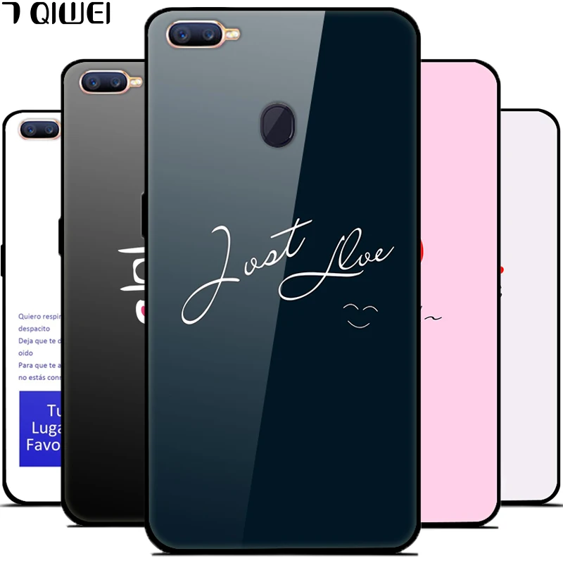 

For OPPO F9 Case Tempered Glass Hard Back Cover for OPPO F9 Pro Case Soft Bumper for OPPO F9 Oppof9 F 9 Phone Cases Funda f9pro