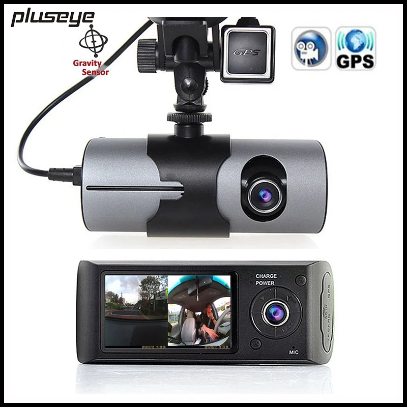 2.7 inch Dual Lens Car DVR GPS Logger, 720P Car Camcorder G sensor Dash