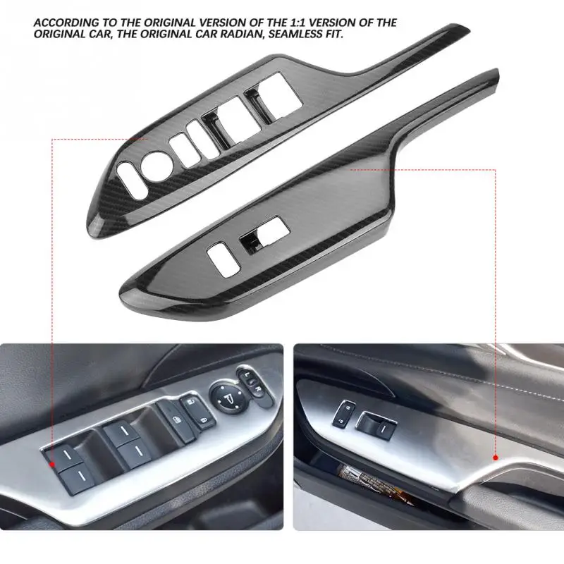 

4Pcs Door Handle Armrest Trim Cover Car Accessories For Honda Civic 2016 2017 Carbon Fiber Style