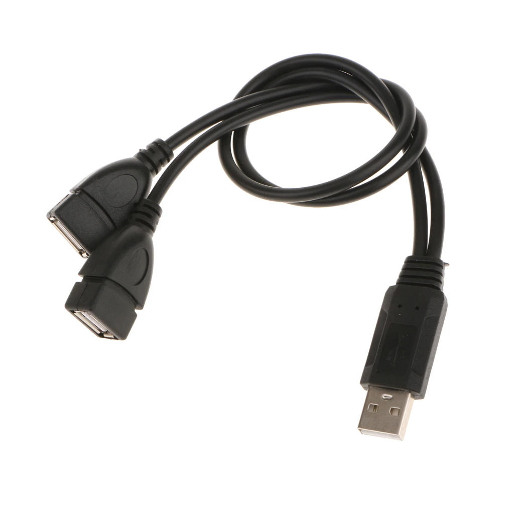 MagiDeal USB 2.0 Male To Dual USB Female Jack Y Splitter Hub Power Cord Adapter Cable