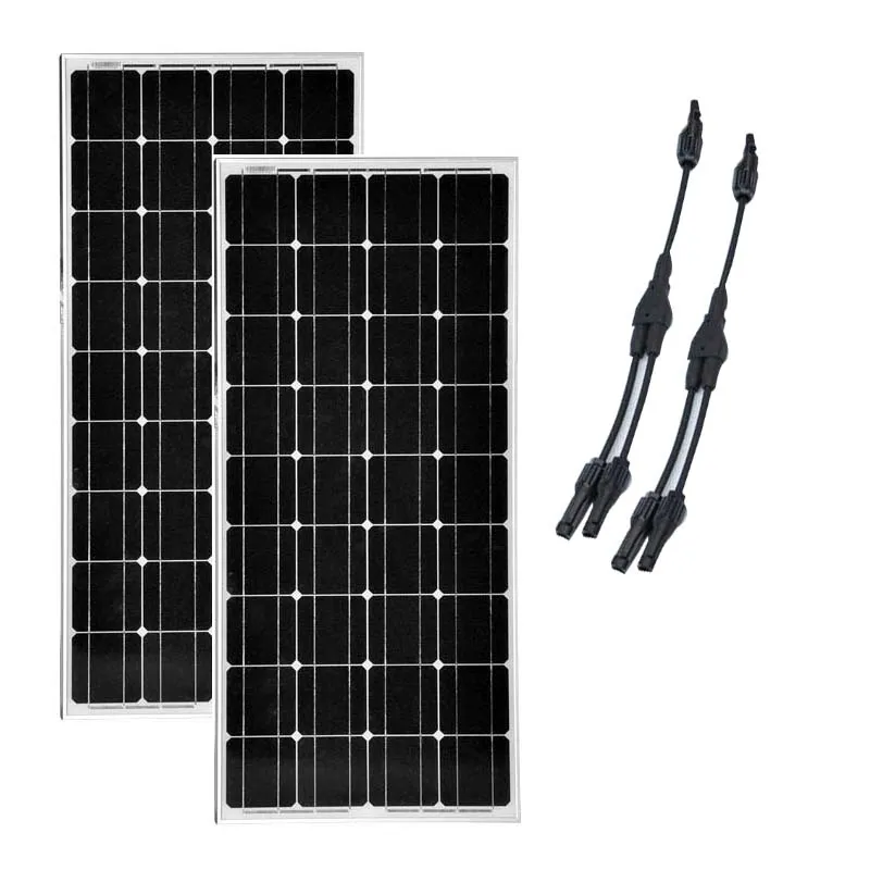 TUV Placa Солнечная 12 в 100 Вт 2 шт. солнечные батареи для дома фотоэлектрическая панель 200 Вт солнечная домашняя система солнечное автомобильное зарядное устройство автодома