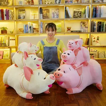

30-80cm Big pig Plush Toy Soft Stuffed Doll Children Christmas Gift Head Doll Plush toy soft animal stuffed