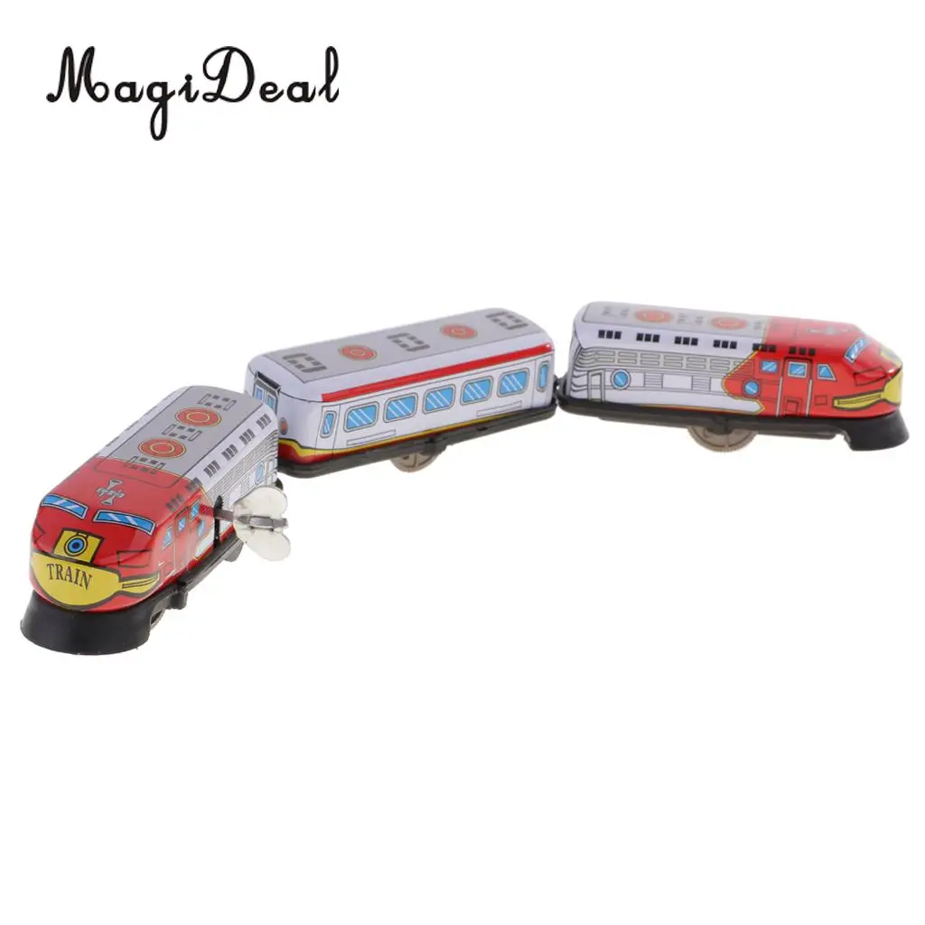 

Popular One Piece Classic Express Train Model Collectible Clockwork Wind Up Tin Vehicle Toys for Children Kids Baby Home Decor
