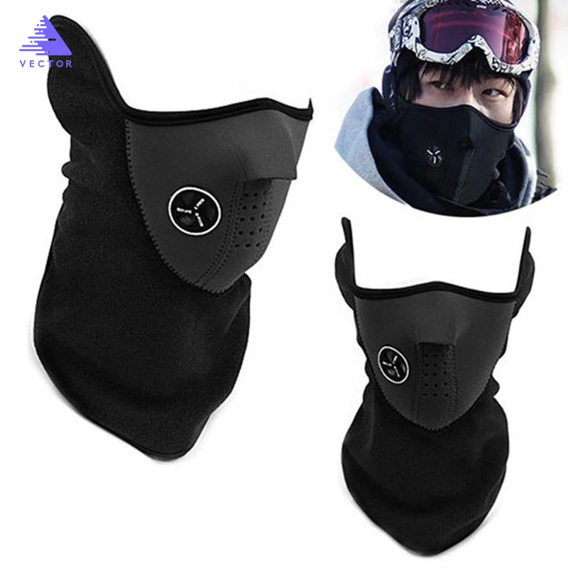 Cuello cálido media máscara de cara de invierno deporte máscara a prueba de viento bicicleta ciclismo máscara esquí Baberos esquí Snowboard al aire libre mascarillas polvo