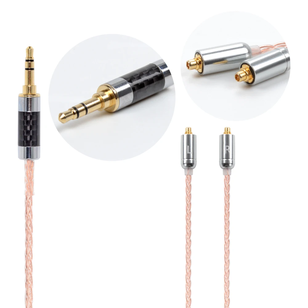 Nicehck MMCX/2Pin разъем 4 4/3 5/2 5 мм сбалансированный 8 ядро чистый Медь кабель для SE846