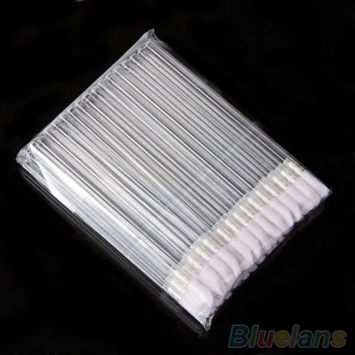 50Pcs Disposable Cosmetic Lip Brush Lipstick Gloss Wands Applicator Makeup Tool Brush 4CH2