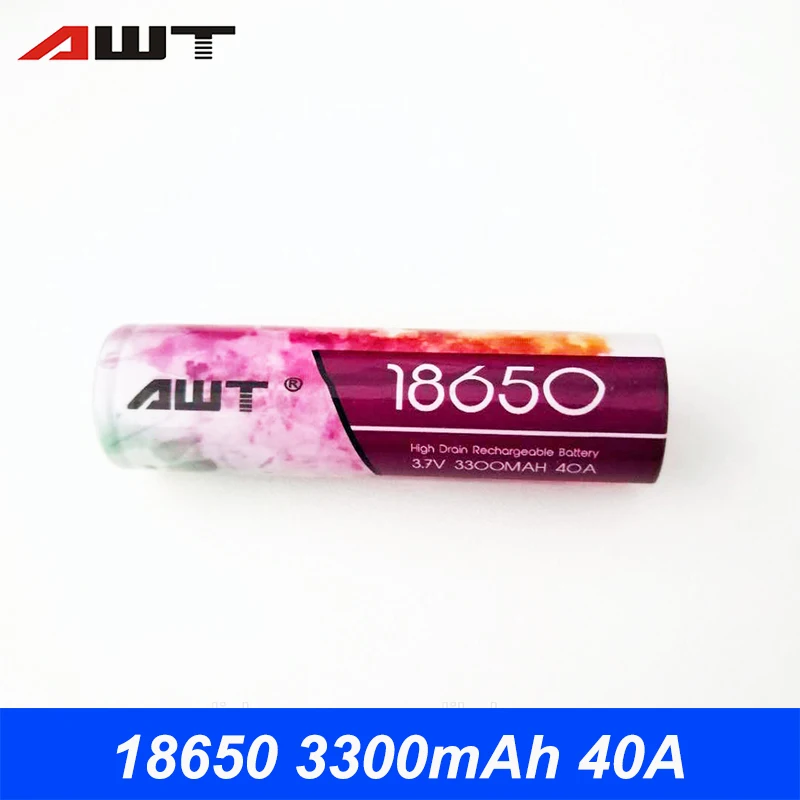 

AWT 18650 Battery 40A 3300mAh for Vaporesso Luxe Swag Revenger Polar SMOK Alien VOOPOO Drag 2 Wismec Reuleaux 300 RX GEN3 T062