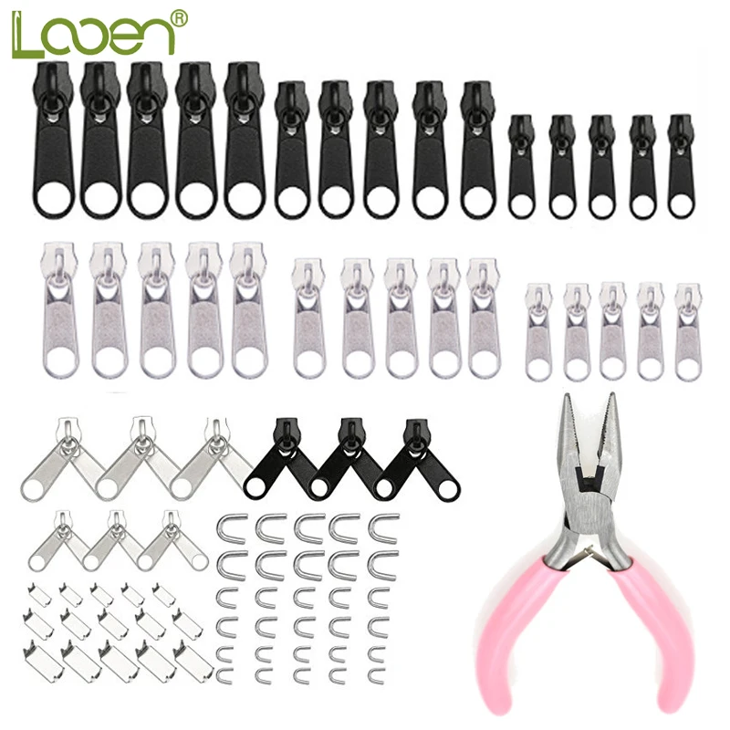 

Looen 85pcs Zipper Replacement Zipper Repair Kit with Zipper Install Pliers Tool Repair Kit with Mini Pliers For Clothes Garment