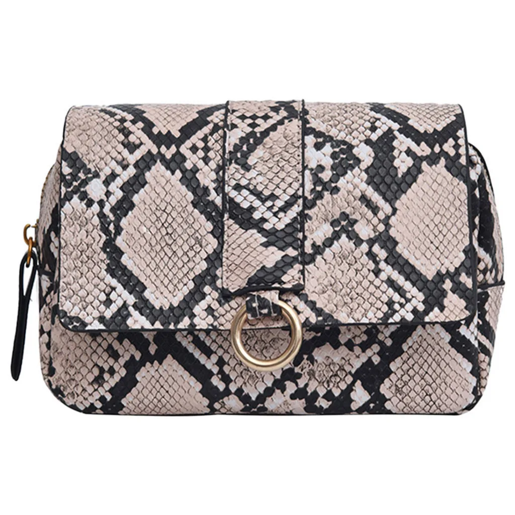 

Fashion Women Versatile Outdoor Hasp Serpentine Pattern Messenger Bag Satchels Chest Waist Phone Bag Humanized Design Apr 16