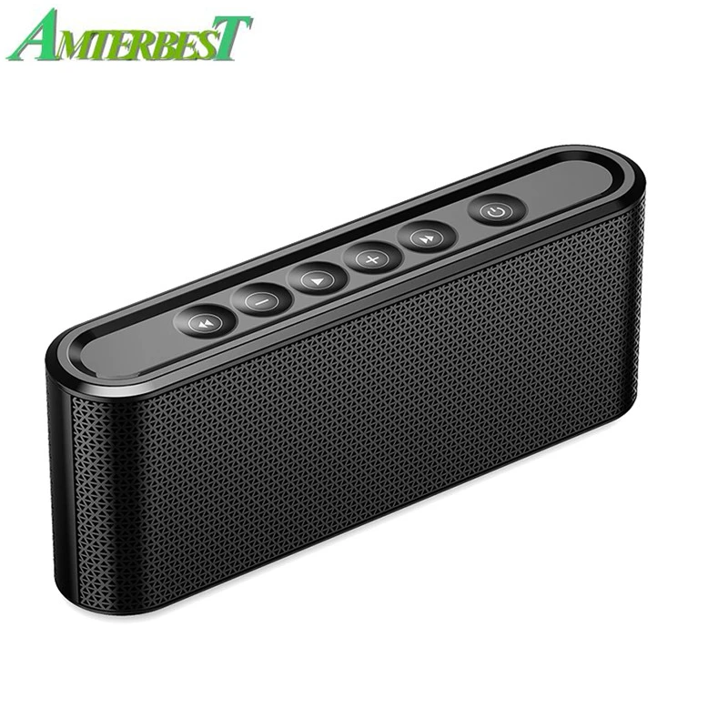 

AMTERBEST Portable Bluetooth Speaker Hifi Wireless Stero Soundbox Super Bass Dual Speakers with Mic Support TF USB for Phone PC