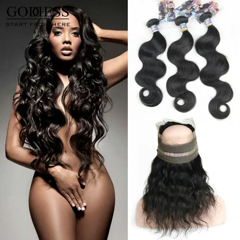peruvian body wave 360 lace frontal with bundle 1