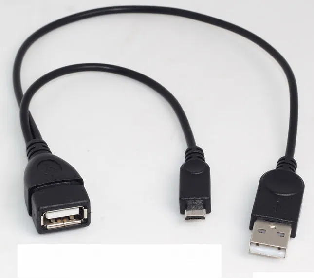 Micro USB Host OTG Cable With USB Plug Power Black DY184in Computer