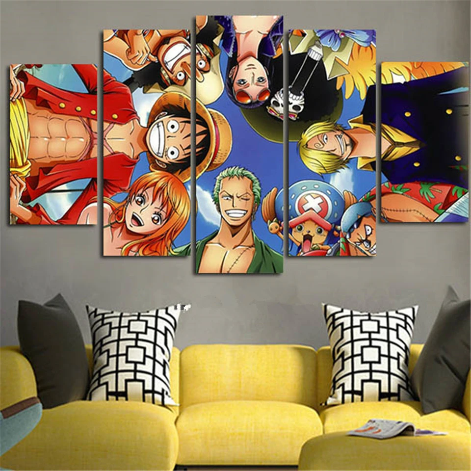 5Piece Wall Posters Printed One Piece Canvas Painting Home Decor