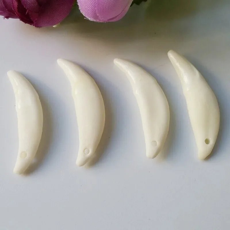 Tibetan bone tooth figure amulet charms  (2)
