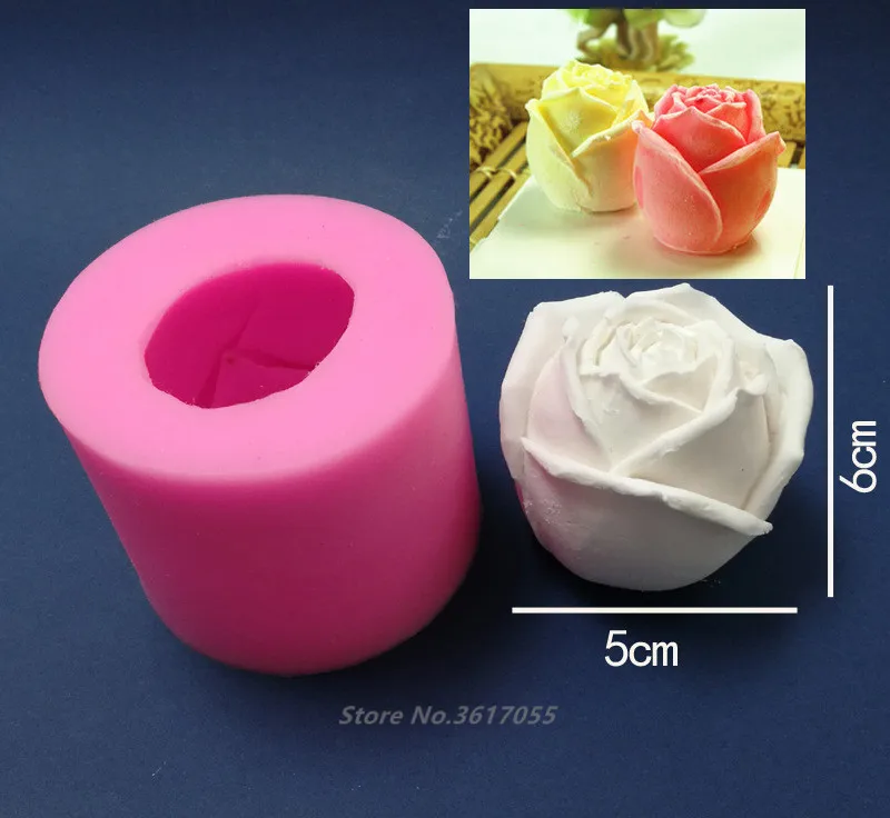 

New Big Rose 3D Silicone Fondant Soap Mold Cake Mold Candle Mold Candy Chocolate Decoration Baking Tool Moulds