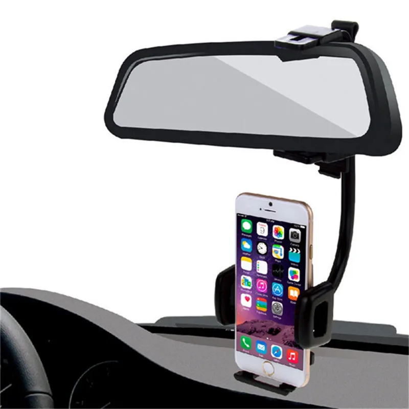 

2018 Phone Holder of Universal Car Rearview Mirror Mount Holder Cradle With 360 Degree Rotation for Phone Stand Holder