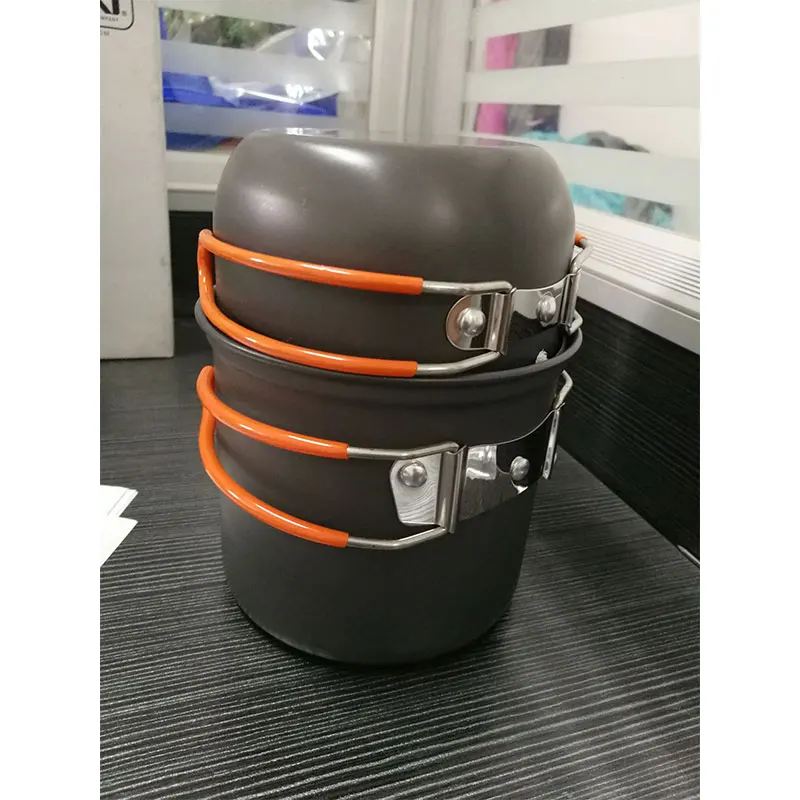 VILEAD portátil al aire libre Camping olla 2-3 personas Picnic utensilios de cocina 10 sets de senderismo Tour cocinar fideos instantáneos de Camping olla