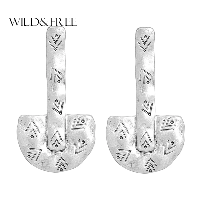 Wild & Free Новый стиль Ретро сплав серьги гвоздики для женщин 2 Цвет классический бар