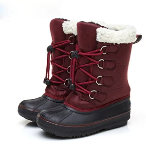 

Kalupao Children Winter Footwear Waterproof Cotton Keep Warm Winter Girls Boots Rubber Boots with Fur Red Baby Fashion Snow Boot