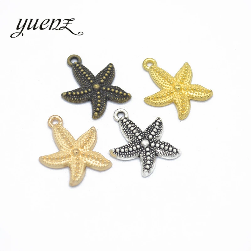 

YuenZ 10 шт. 5 Цвет Античная Щепка животное морская звезда очарование подходят для Браслеты Цепочки и ожерелья DIY металлические украшения 23*19 мм ...