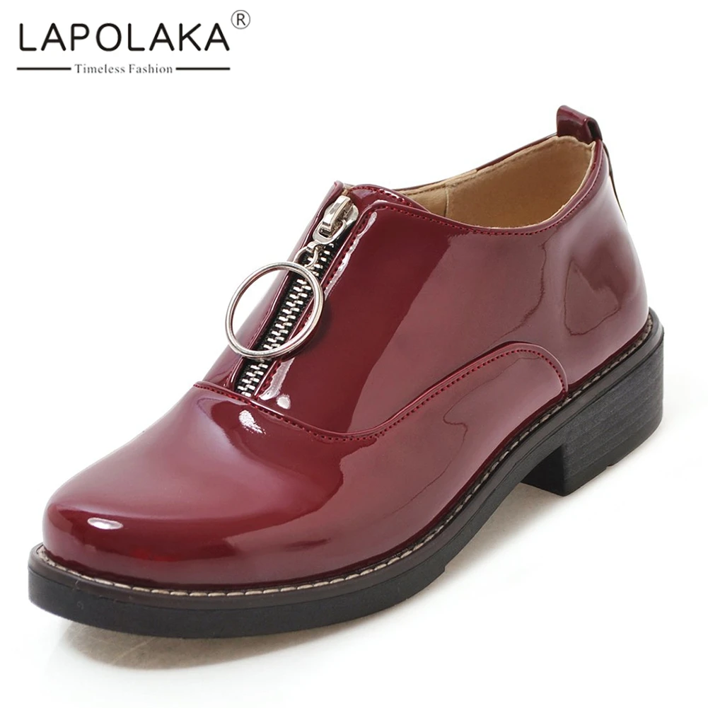 

Lapolaka Big Size 34-43 Casual Women Shoes Woman Flats Female Retro Fashion Autumn Winter Zip Up Women Shoes Footwear 2019