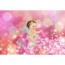 Винил розовый Ангел baby shower фото фон новорожденных детей вечерние фотографии фонов печать фон для фото студия G-687