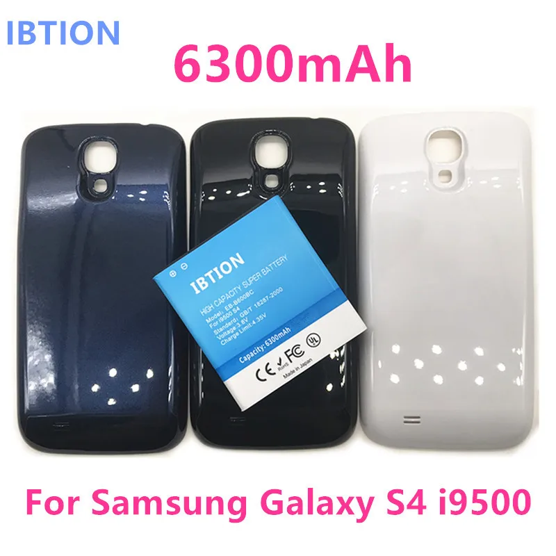 

IBTION 6300mAh For Samsung Galaxy S4 i9500 battery EB-B600BC Extended Battery Thicken the battery + back cover